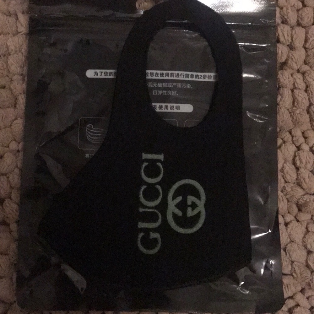 Green Guc Fashion Black Face Mask